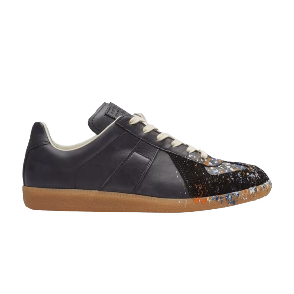 Maison Margiela 22 Replica Low Top Sneaker Black Paint Splash