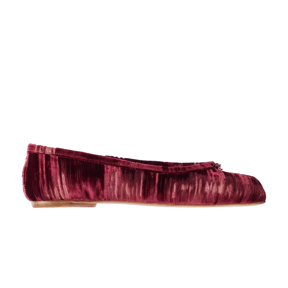 Maison Margiela Women's Tabi Ballerina Cordovan Red Velvet