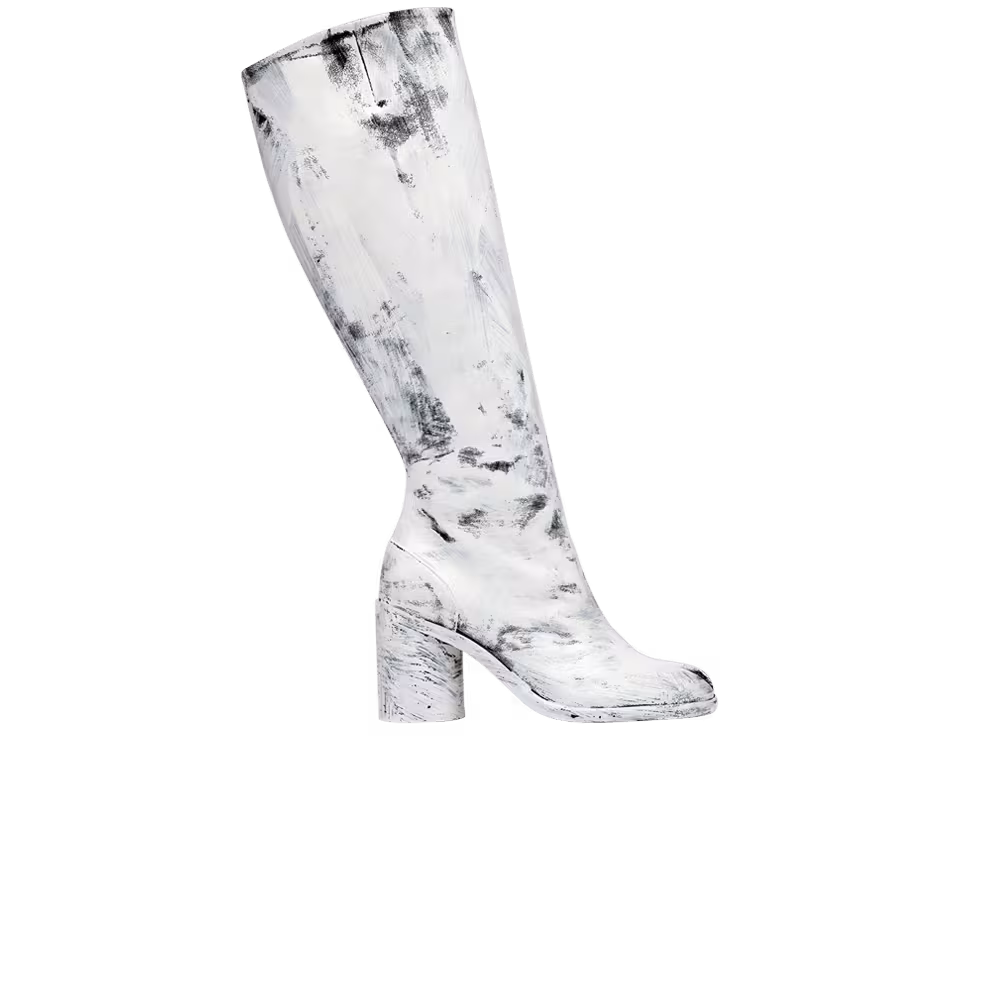 Maison Margiela Women's Tabi Knee High Boot Painted - White