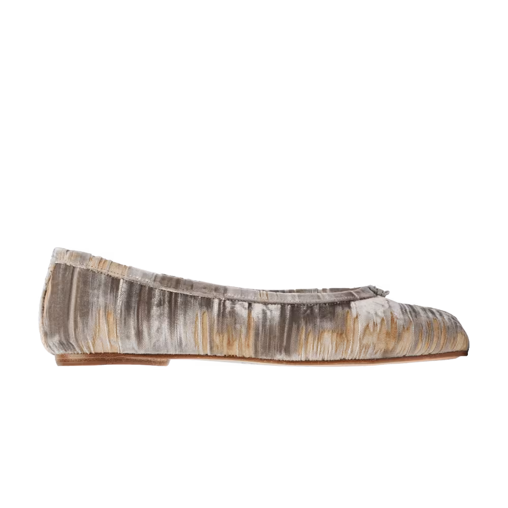 Maison Margiela Women's Tabi Ballerina Petrified Oak Velvet