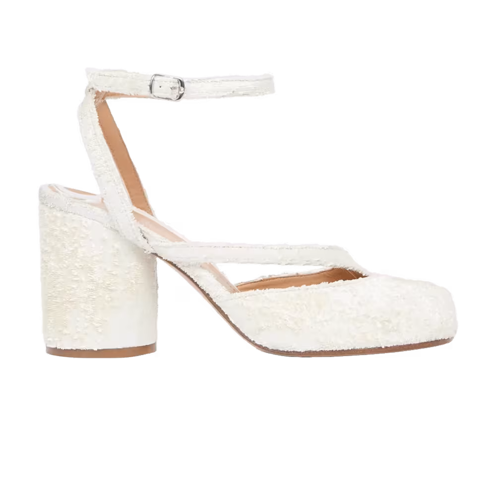 Maison Margiela Women's Tabi Sandal Pump White Pearly