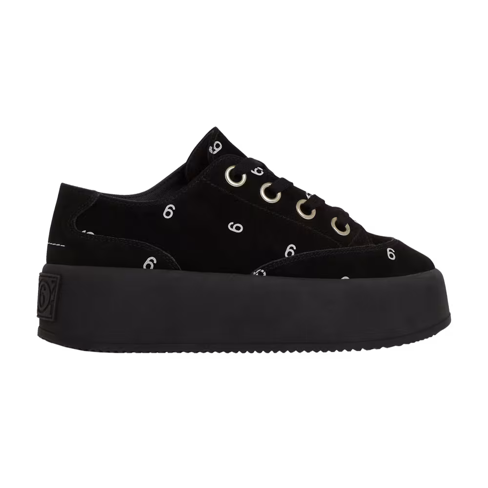 MM6 Maison Margiela Women's Platform Sneaker Allover Number Print - Black