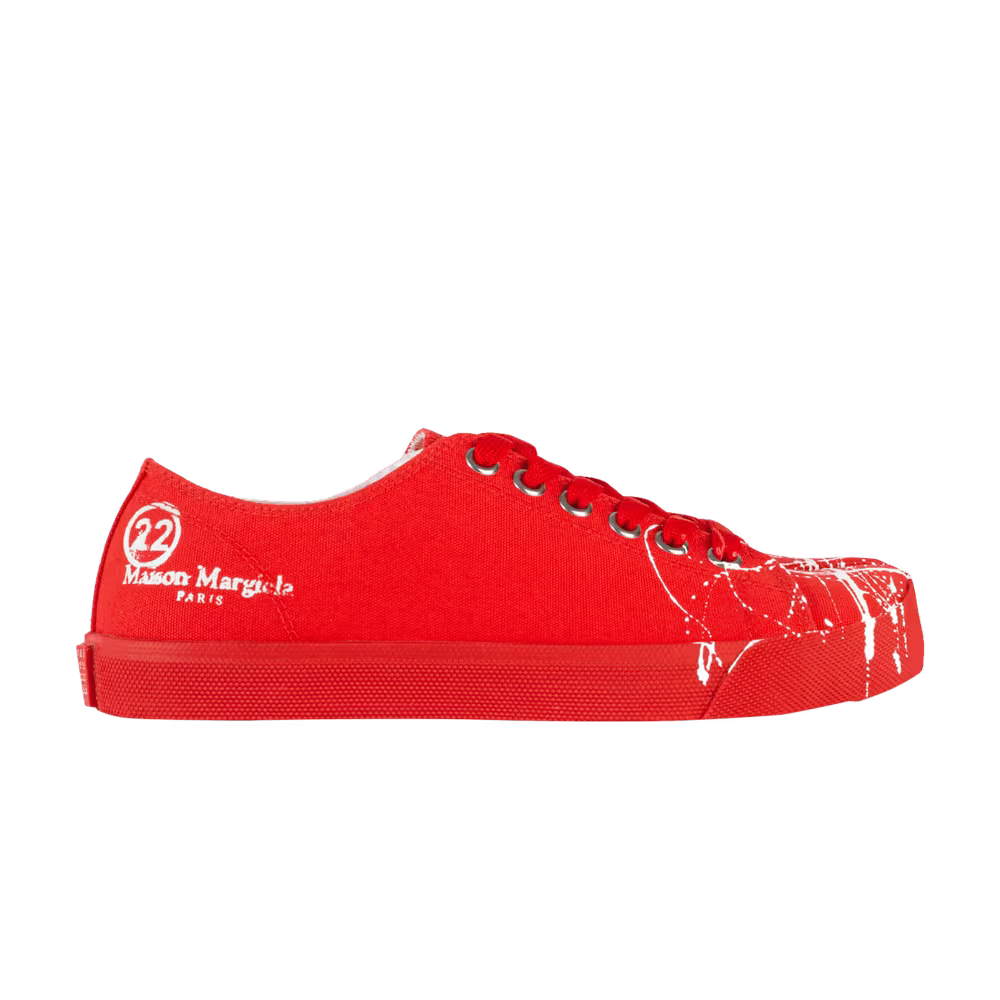 Maison Margiela Women's Tabi Low Paint Splatter - Coral Fluo