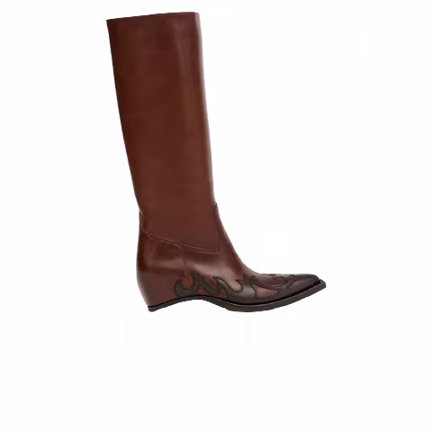 Maison Margiela Wmns Heel-Less Western Knee Boot 'Dark Brown'