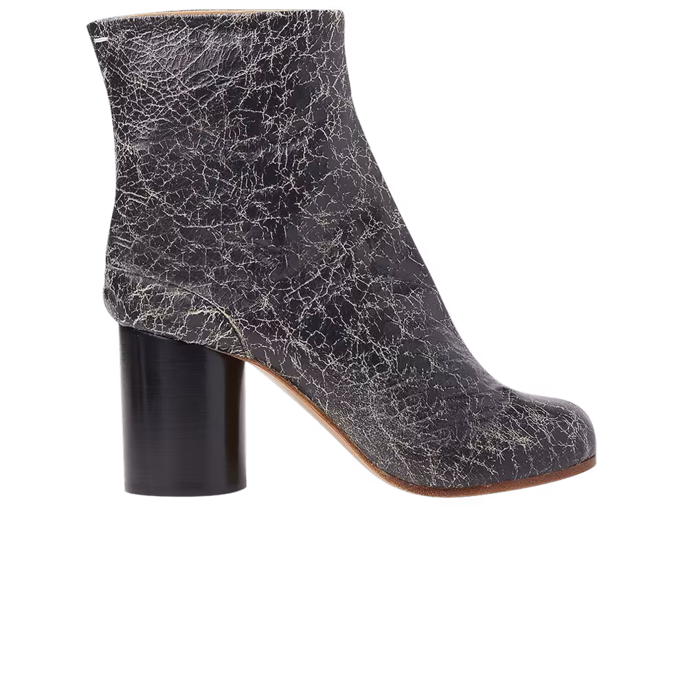 Maison Margiela Tabi Ankle Boot Vintage Cracked - Black Beige