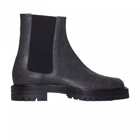 Maison Margiela Tabi County Combat High 'Black Scratched Leather'