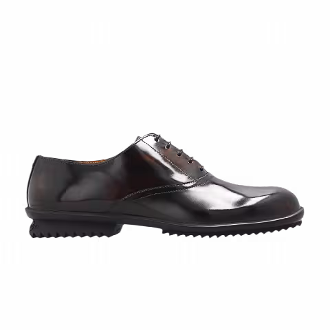 Maison Margiela Numbers-Embossed Lace Up Derby 'Brown Black Wax'