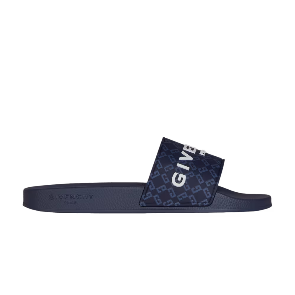 Givenchy Slide Flat Sandal Monogram - Dark Blue