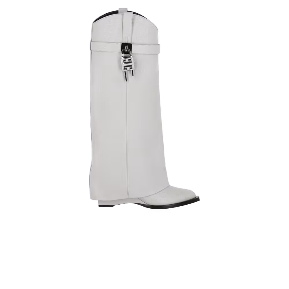 Givenchy Women's Shark Lock Cowboy Boot Ivory