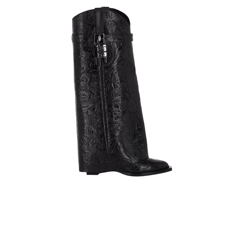 Givenchy Women's Shark Lock Cowboy Boot Black