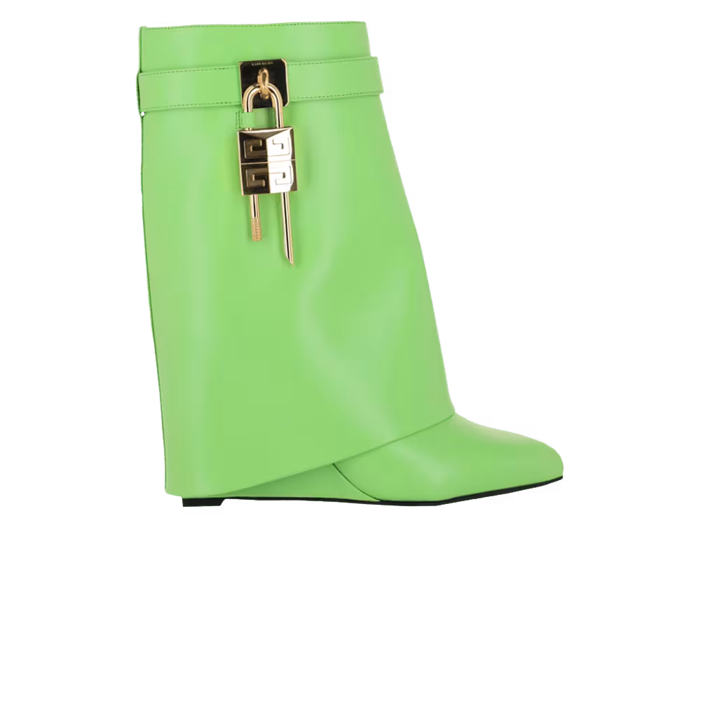 Givenchy Women's Shark Lock Ankle Boot Green Mint