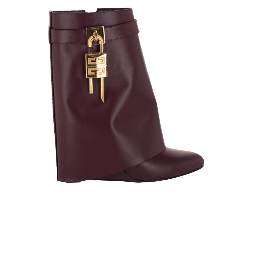 Givenchy Women's Shark Lock Ankle Boot Oxblood Red