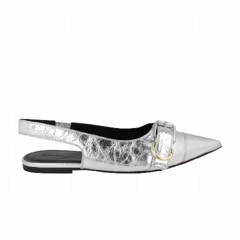 Givenchy Wmns Voyou Slingback Flat 'Silver