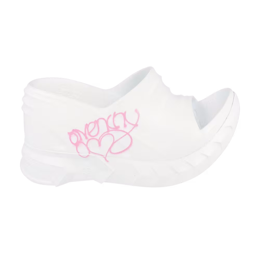 Givenchy Women's Marshmallow Wedge Slides White Pink