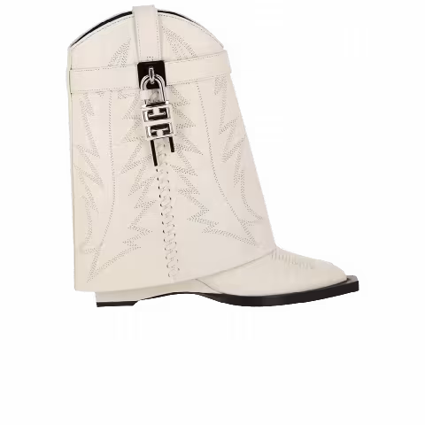 Givenchy Wmns Shark Lock Cowboy Ankle Boot 'Ivory'