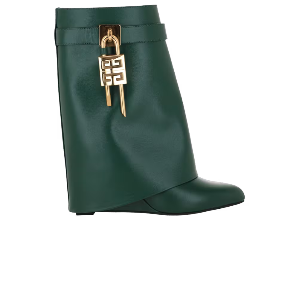 Givenchy Women's Shark Lock Ankle Boot Emerald Green