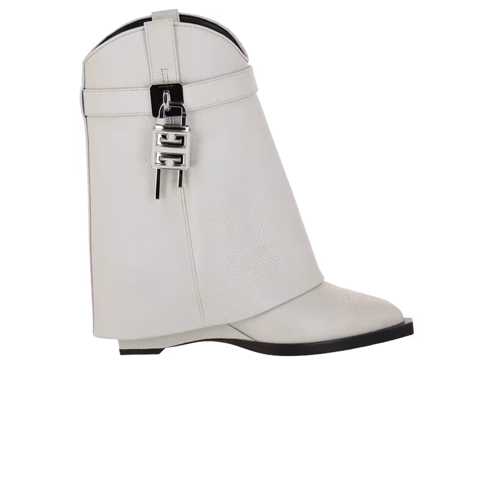 Givenchy Women's Shark Lock Cowboy Ankle Boot Ivory