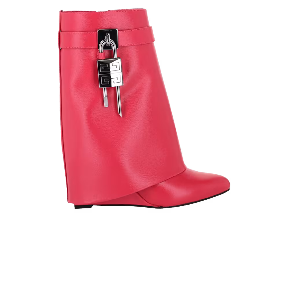 Givenchy Women's Shark Lock Ankle Boot Neon Pink