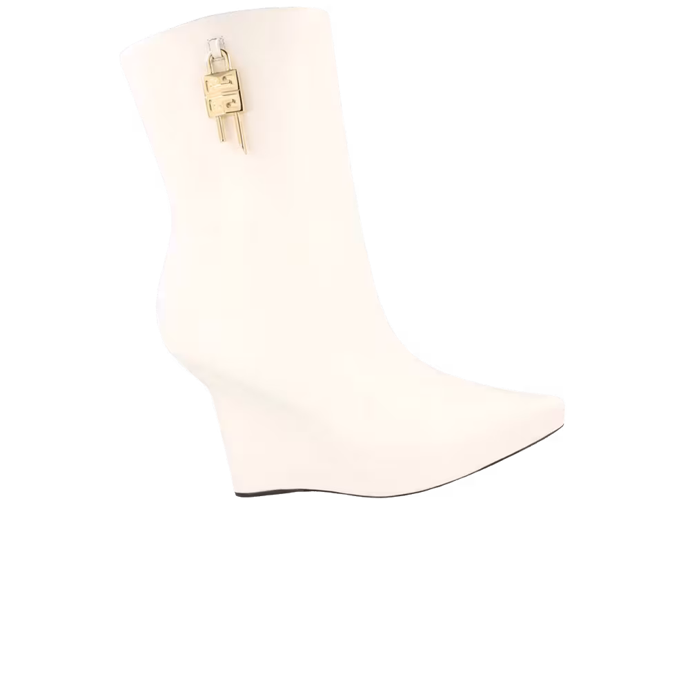 Givenchy Women's G Lock Leather Wedge Boot Ivory