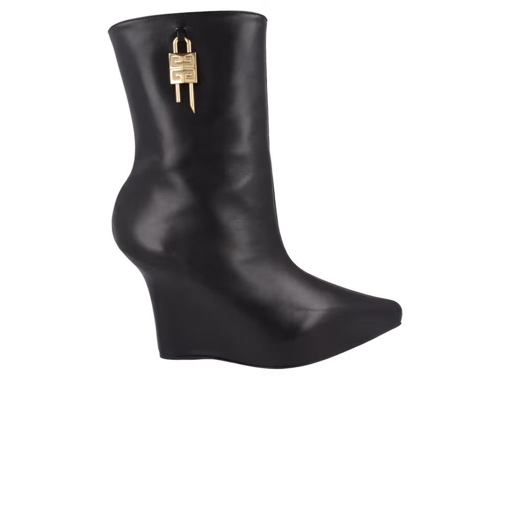 Givenchy Women's G Lock Leather Wedge Boot Black