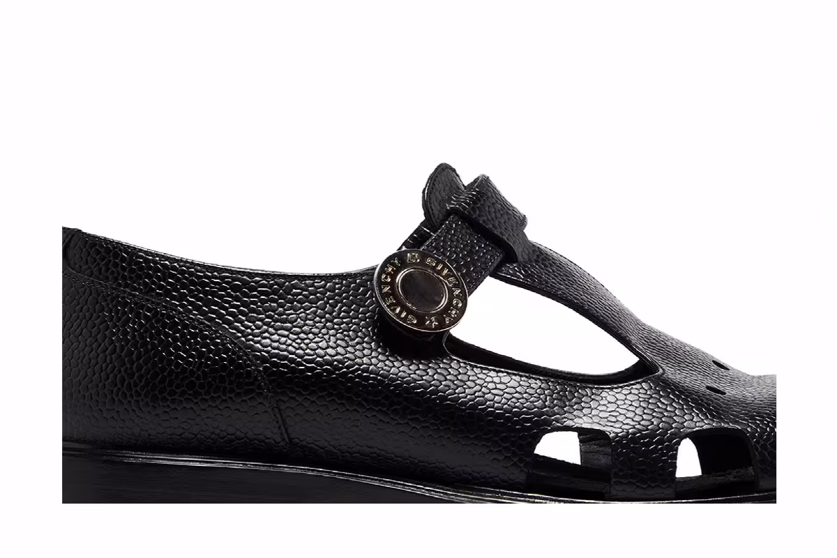 Givenchy Monk Strap Perforated Sandal Black, view 3