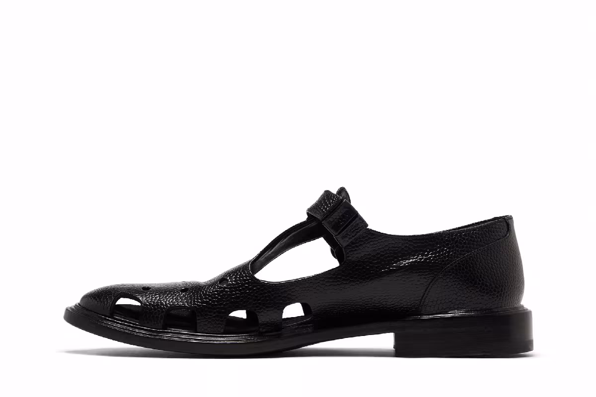 Givenchy Monk Strap Perforated Sandal Black, view 4