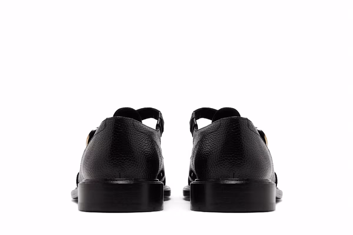 Givenchy Monk Strap Perforated Sandal Black, view 7