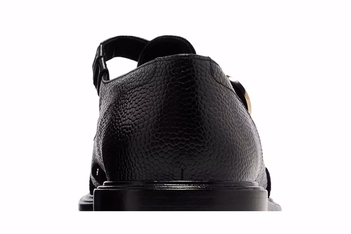 Givenchy Monk Strap Perforated Sandal Black, view 8