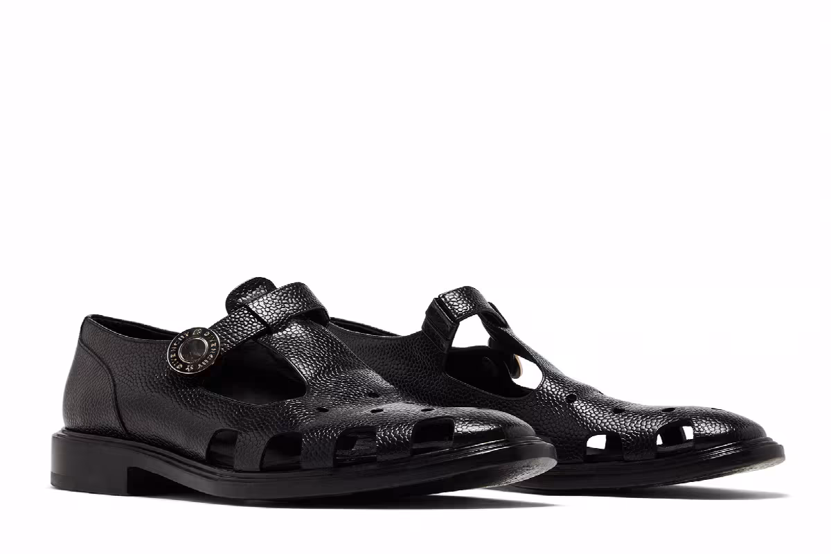 Givenchy Monk Strap Perforated Sandal Black, view 9