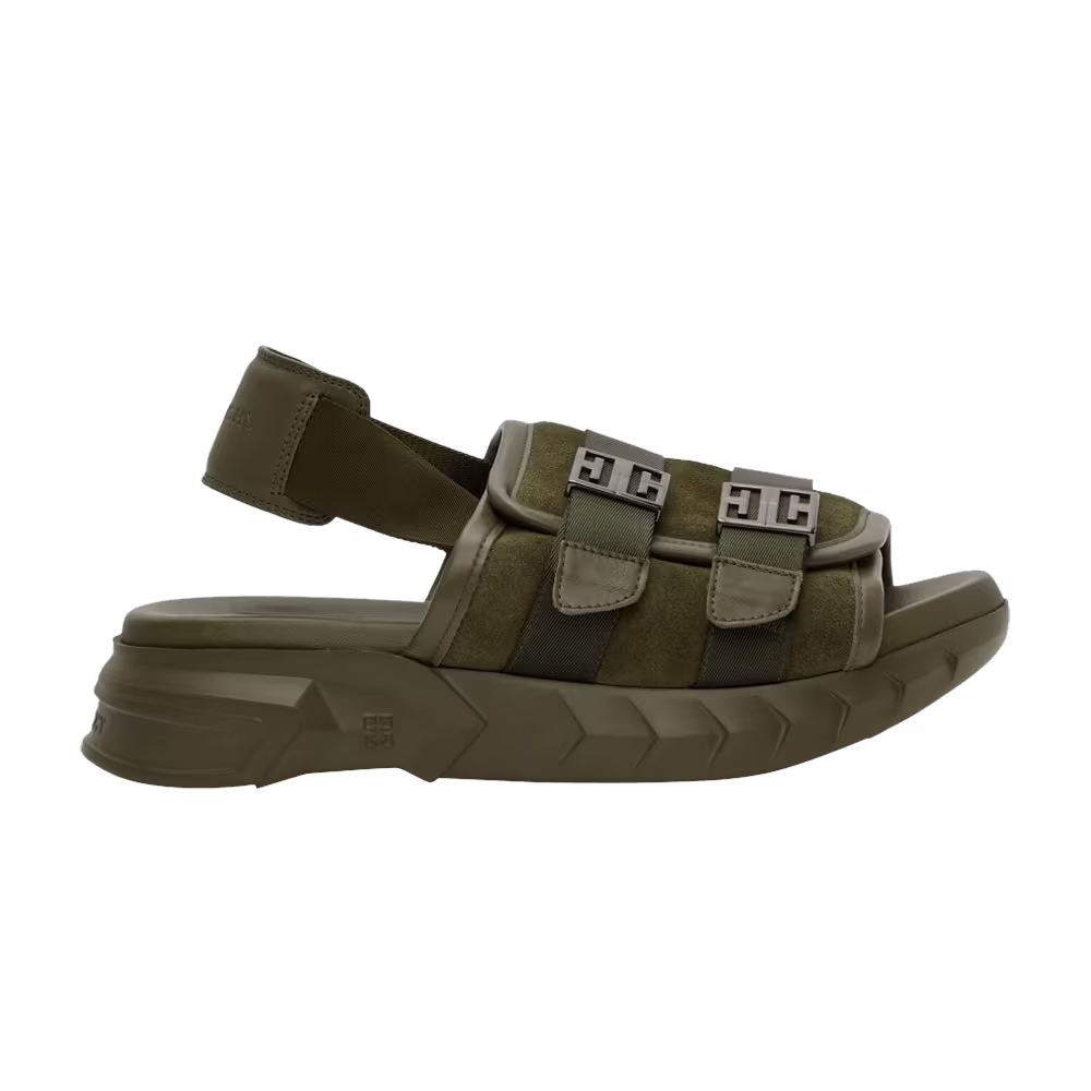 Givenchy Marshmallow Bridle Slingback Sandal Olive Green