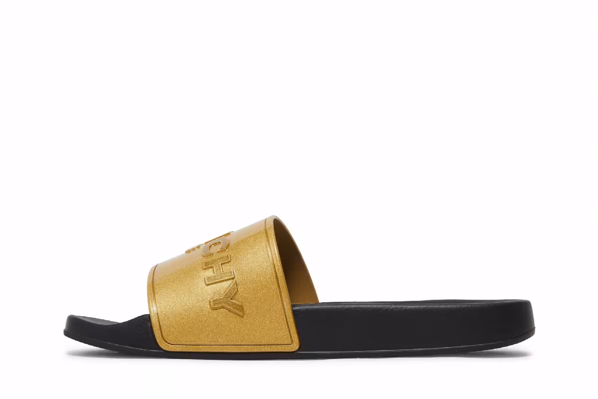 Givenchy Logo Slide Metallic Golden, view 4