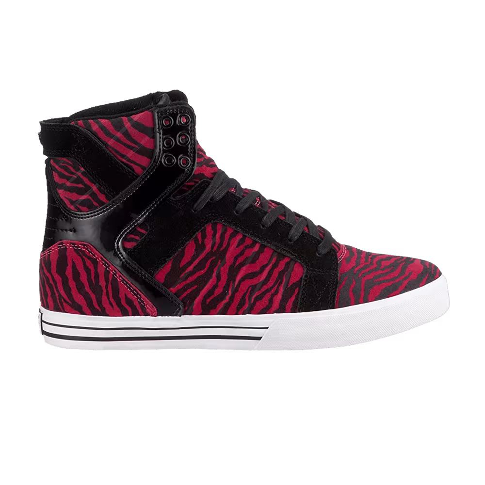Supra Muska Skytop Black Magenta Zebra Stripes