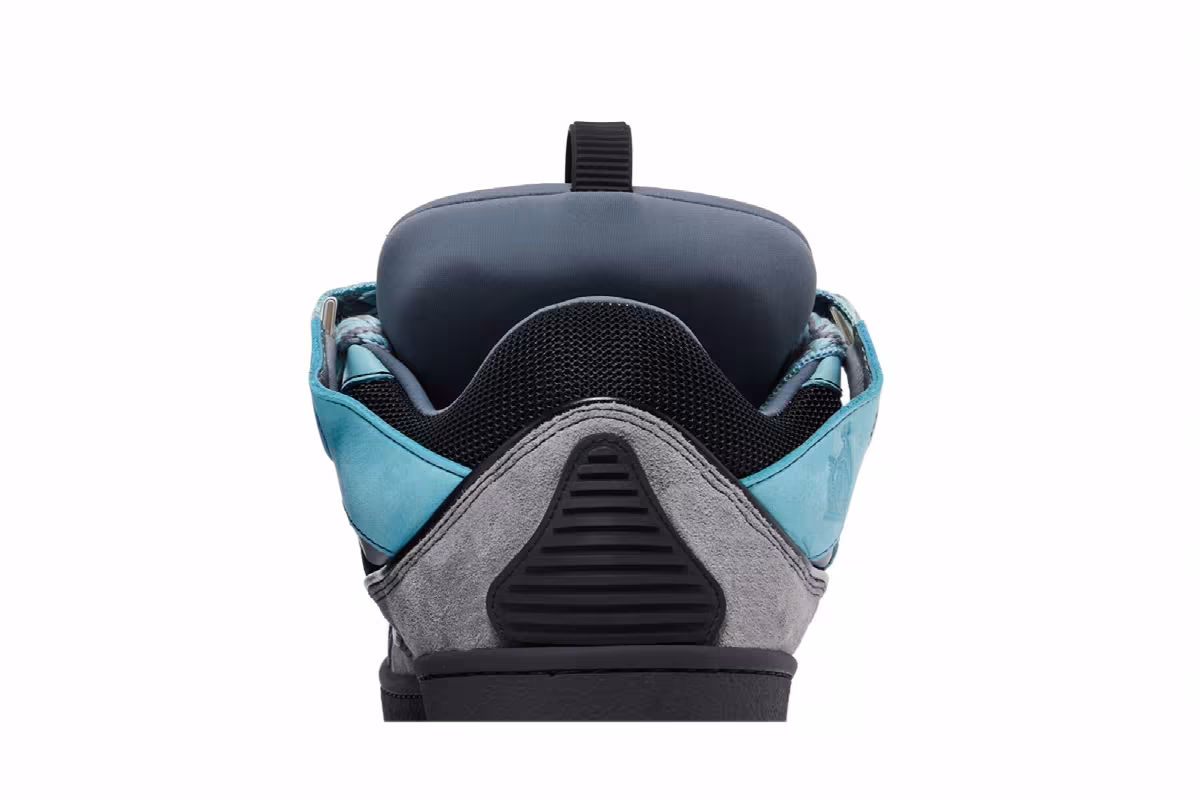 Lanvin Curb Sneakers Light Blue Anthracite, view 8