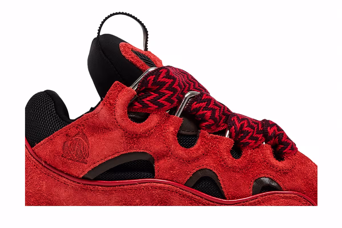 Lanvin Curb Sneakers Poppy Red Black, view 3
