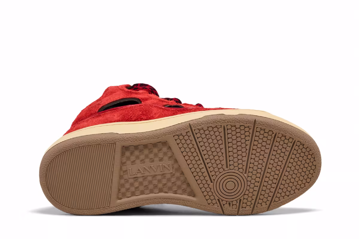Lanvin Curb Sneakers Poppy Red Black, view 5