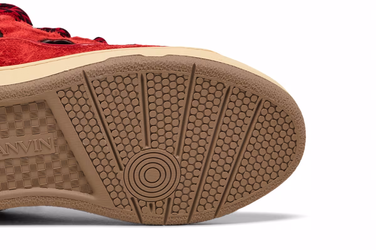 Lanvin Curb Sneakers Poppy Red Black, view 6