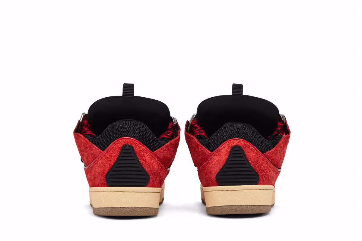 Lanvin Curb Sneakers Poppy Red Black, view 7