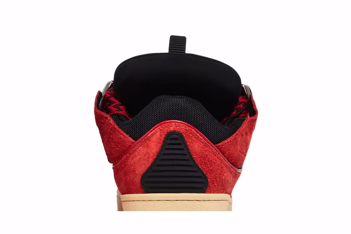 Lanvin Curb Sneakers Poppy Red Black, view 8