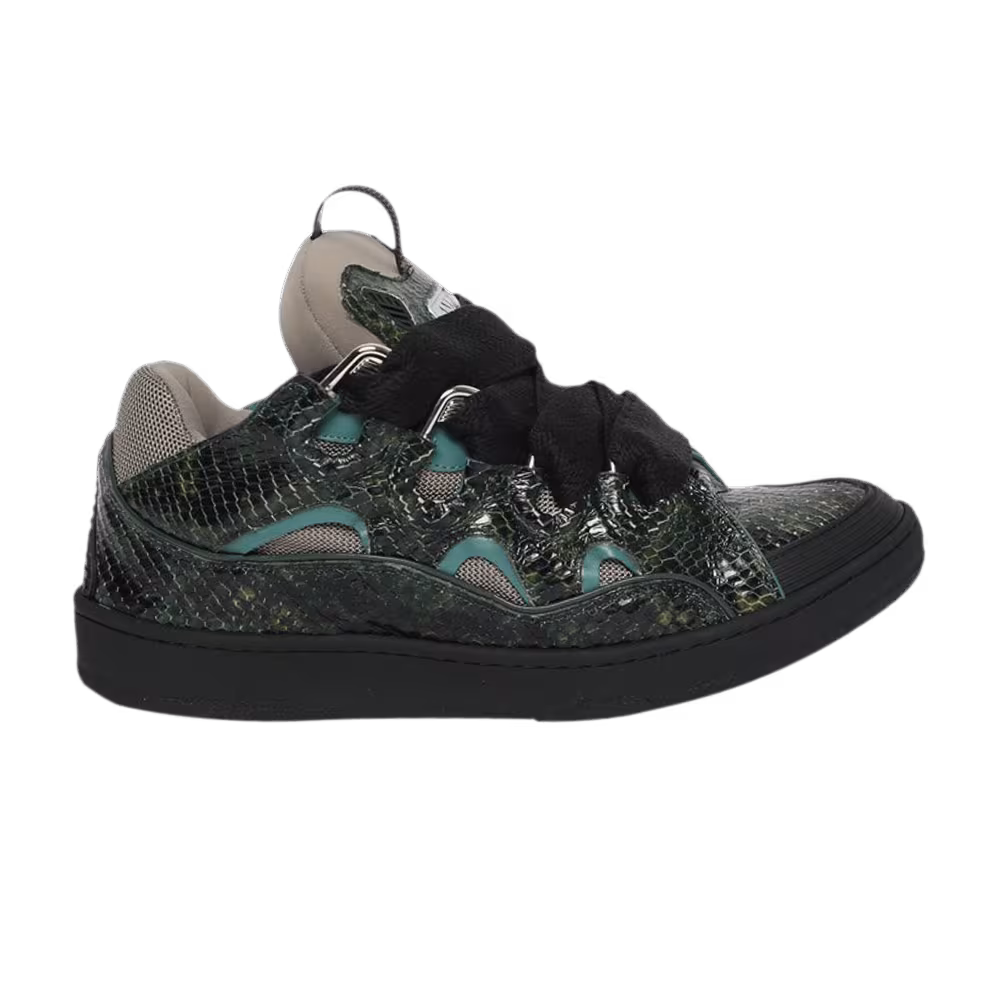 Lanvin Curb Sneakers Bottle Green Python