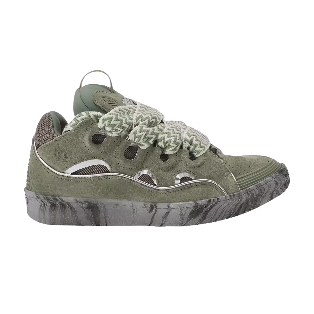 Lanvin Curb Sneakers Green Silver