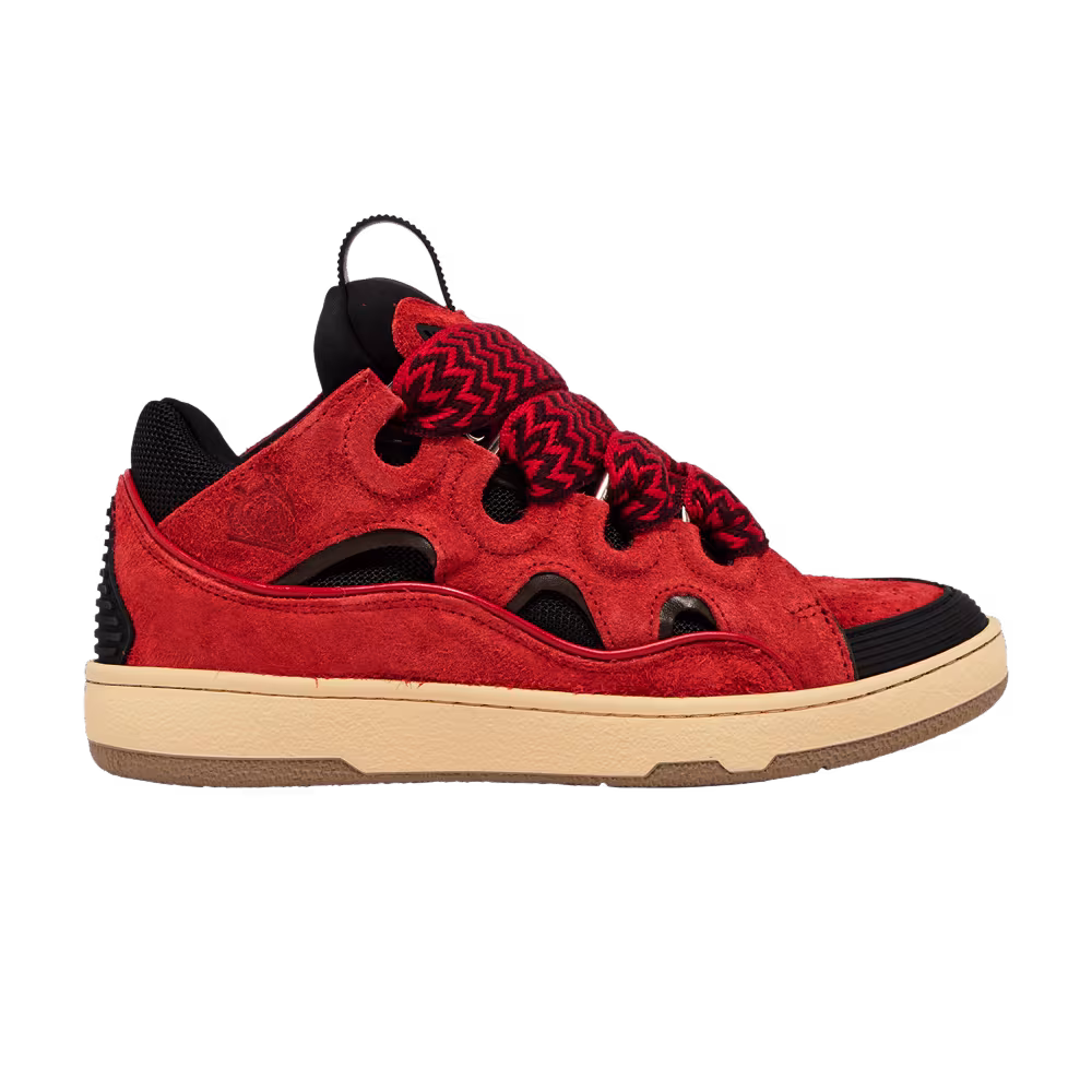 Lanvin Women's Curb Sneakers Poppy Red Black