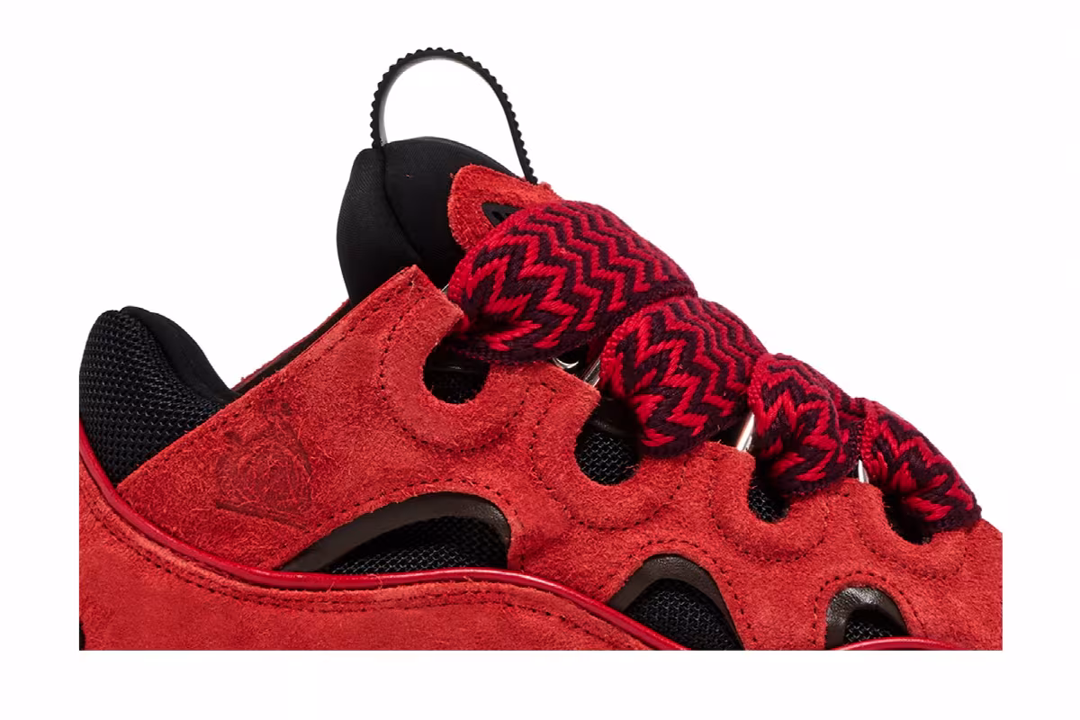 Lanvin Women's Curb Sneakers Poppy Red Black, view 3