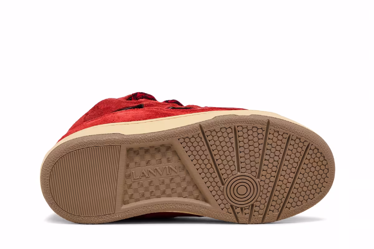 Lanvin Women's Curb Sneakers Poppy Red Black, view 5