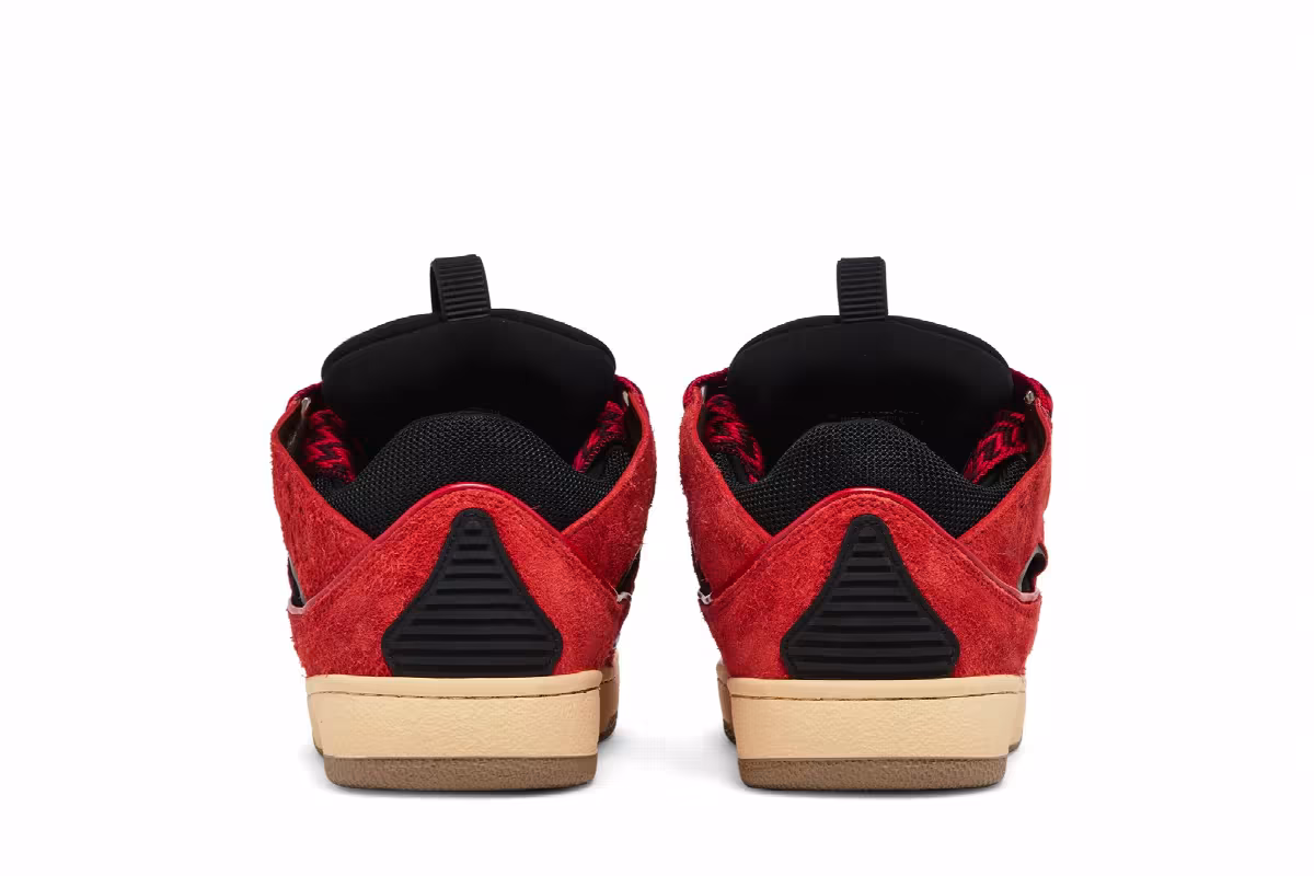 Lanvin Women's Curb Sneakers Poppy Red Black, view 7