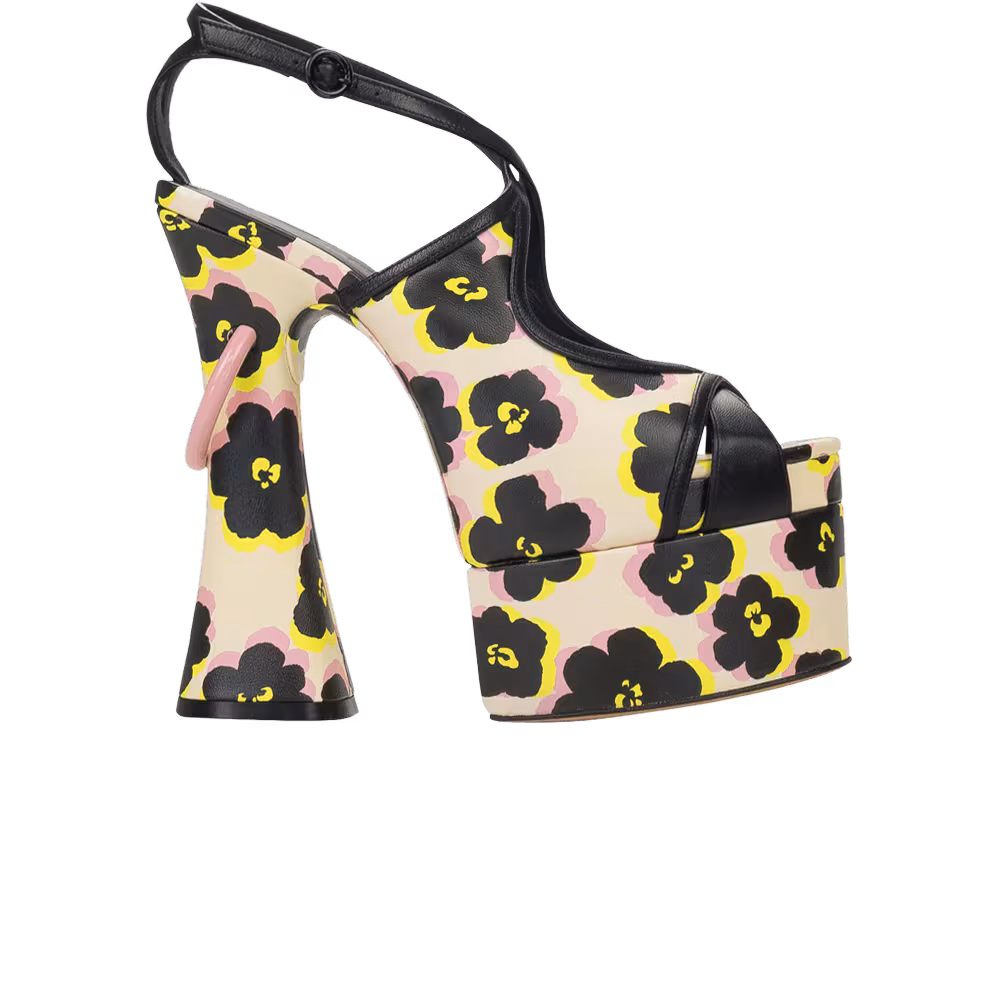 Lanvin Women's Platforms Sandals Smile Heel Black Pink