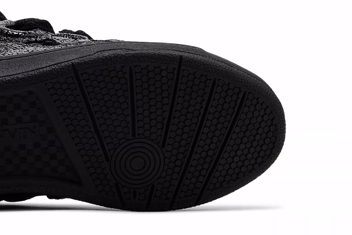 Lanvin Curb Sneakers Black Crinkled, view 6