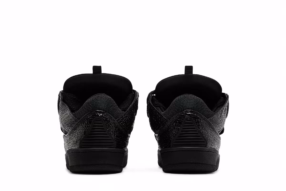 Lanvin Curb Sneakers Black Crinkled, view 7