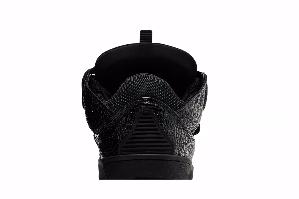 Lanvin Curb Sneakers Black Crinkled, view 8