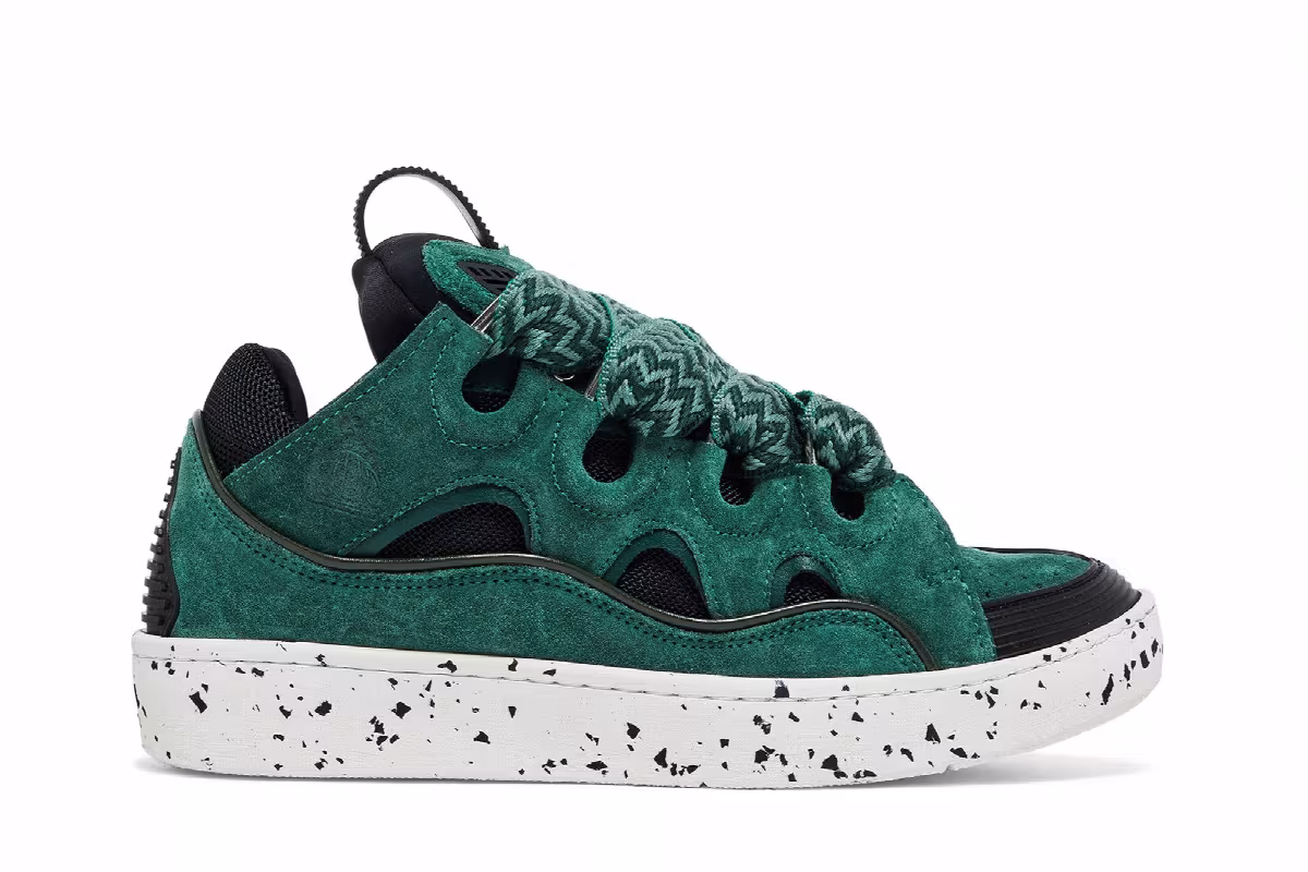Lanvin Women's Curb Sneakers Green, view 2