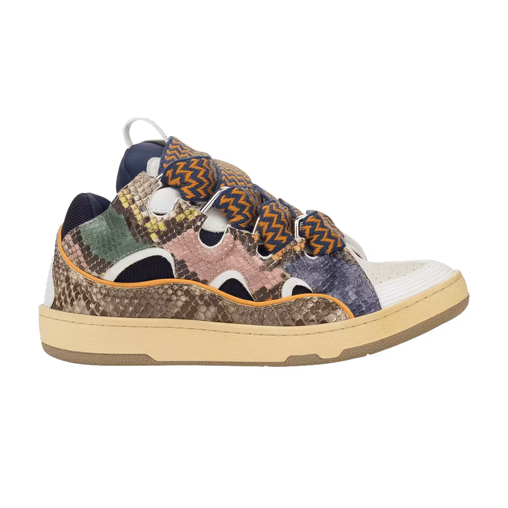 Lanvin Curb Sneakers Multi-Color Snakeskin